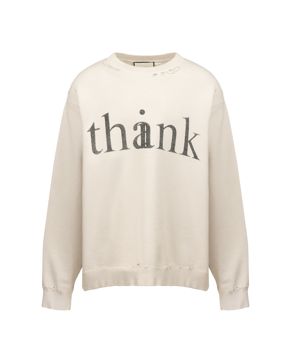 Gucci "Think, Thank" desctructive crewneck sweatshirt - XXL thumbnail