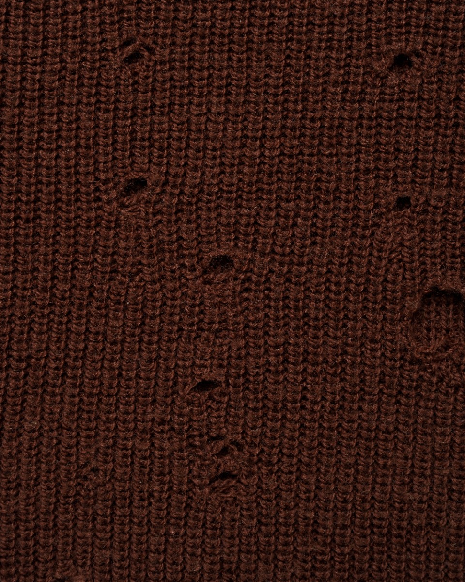 Gucci distressed brown wool oversized sweater thumbnail
