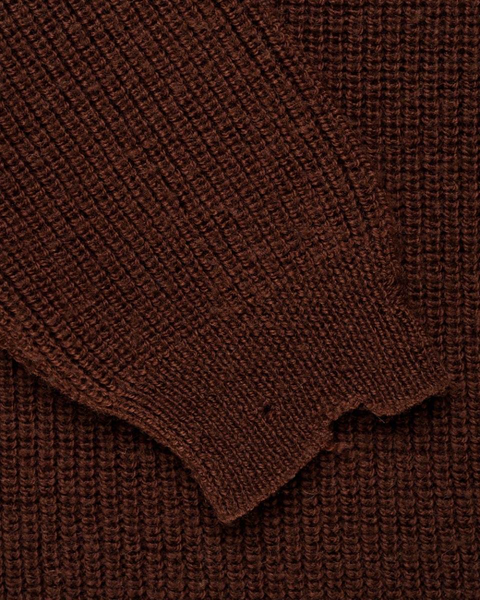 Gucci distressed brown wool oversized sweater thumbnail