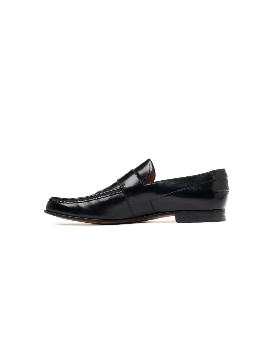 Gucci G-logo embossed black leather loafers thumbnail