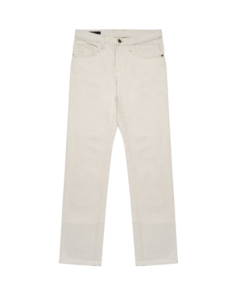 Gucci garment-dyed off-white denim pants thumbnail