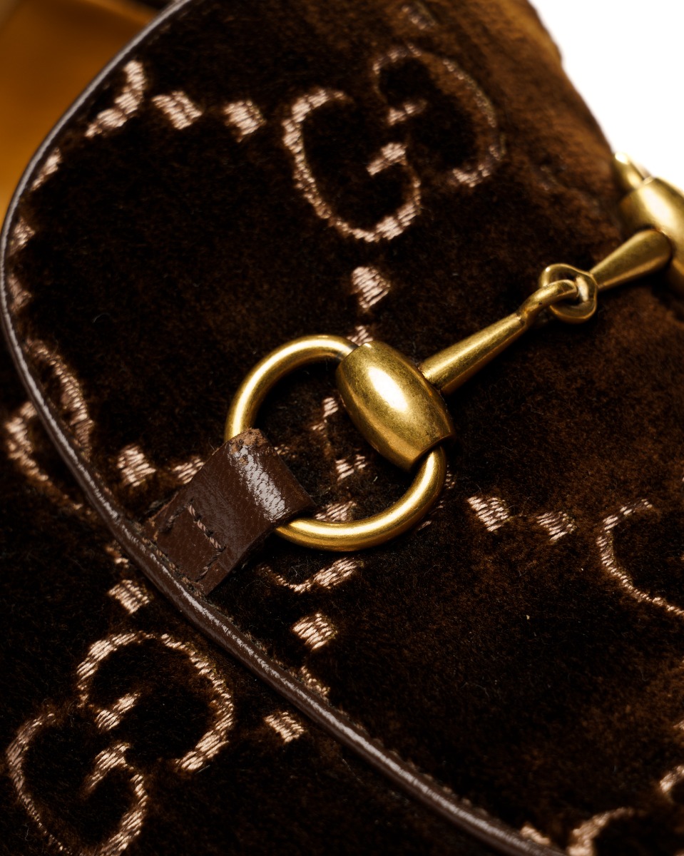 Gucci Jordaan Horsebit GG velvet monogram loafers thumbnail