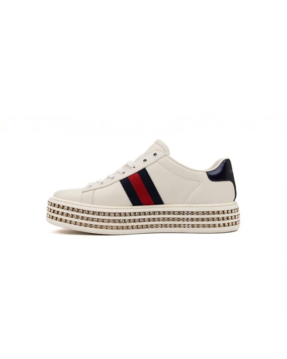 Gucci New Ace crystal platform sneakers thumbnail