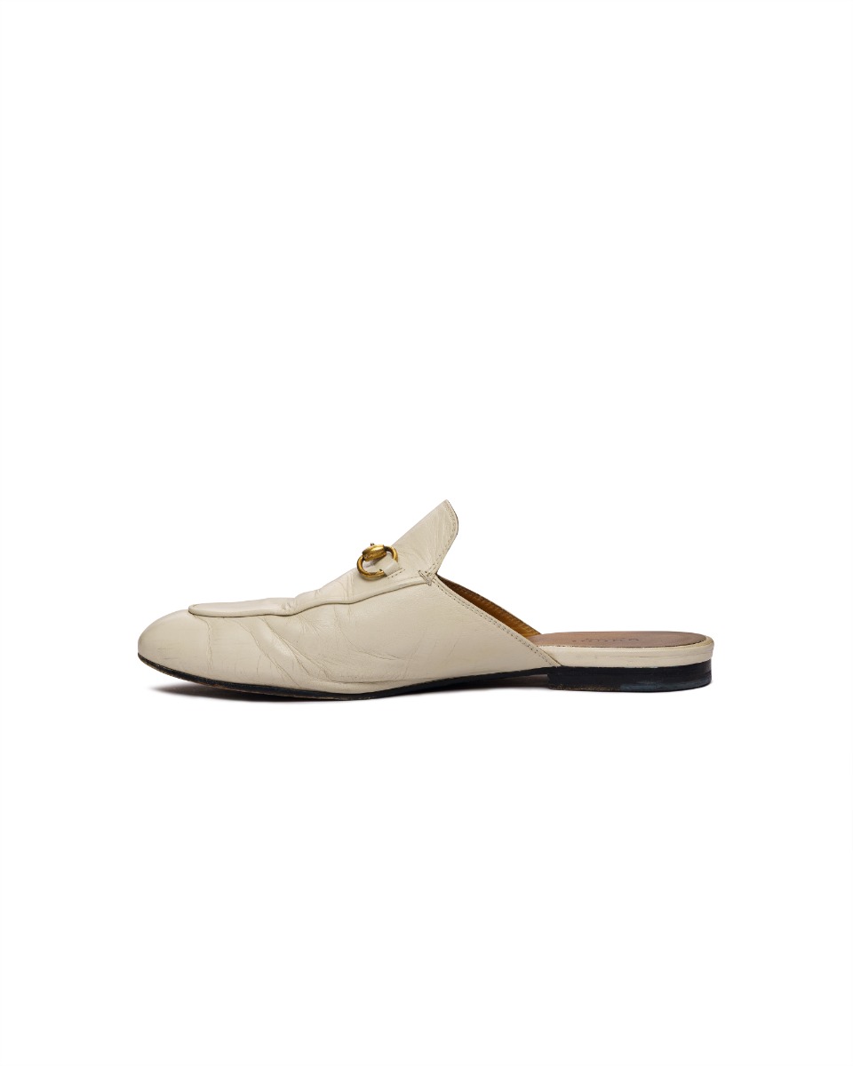 Gucci Princetown white leather mules thumbnail