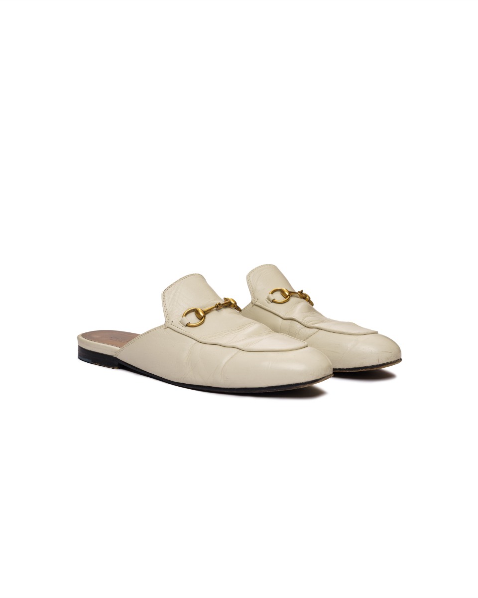 Gucci Princetown white leather mules thumbnail