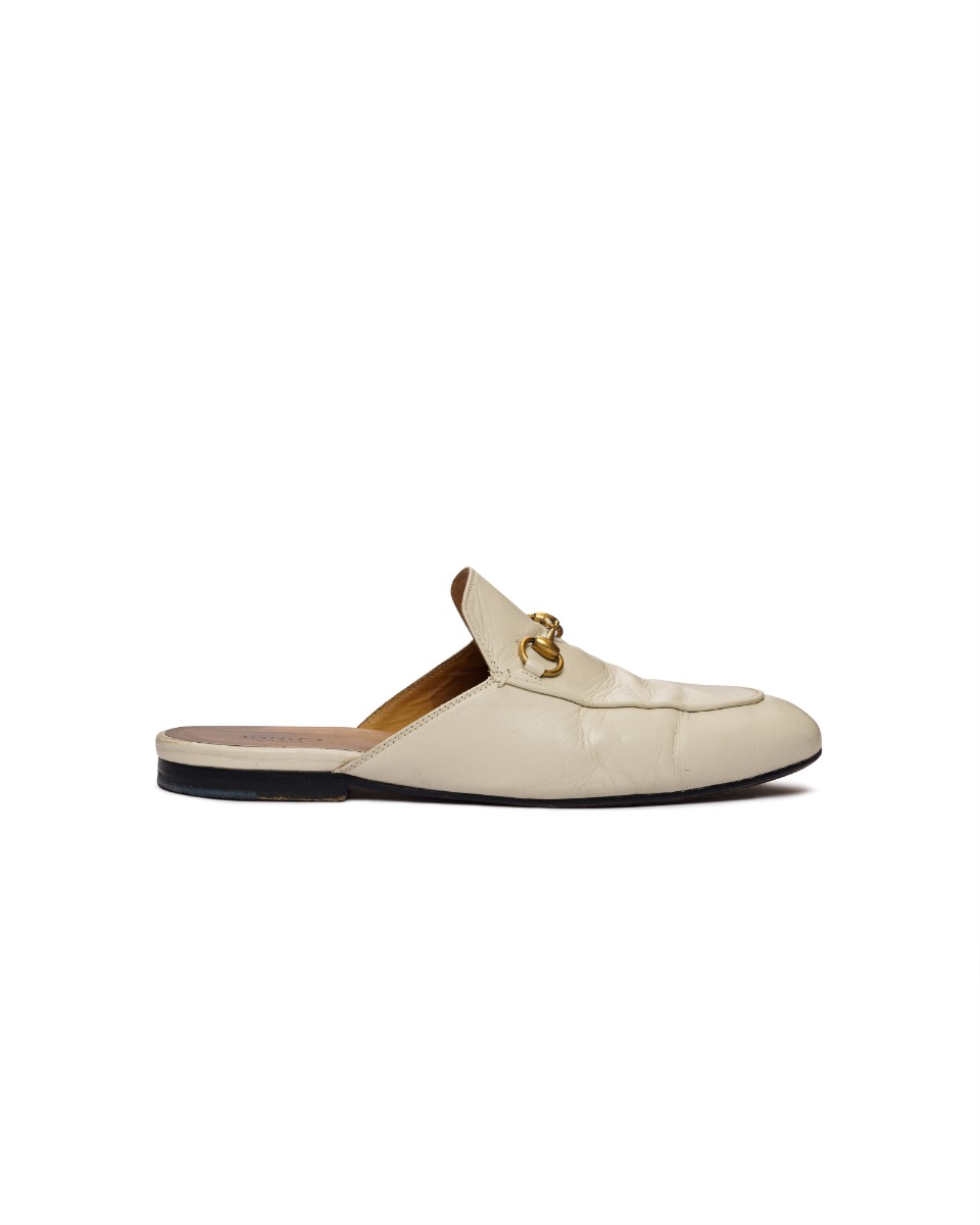 Gucci Princetown white leather mules thumbnail