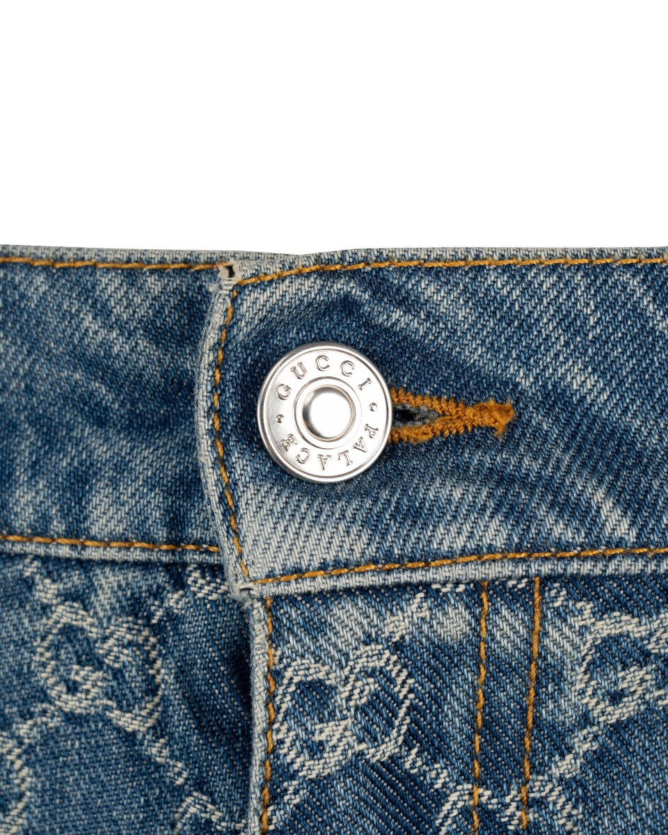 Gucci x Palace allover GG pattern studded bootcut jeans thumbnail