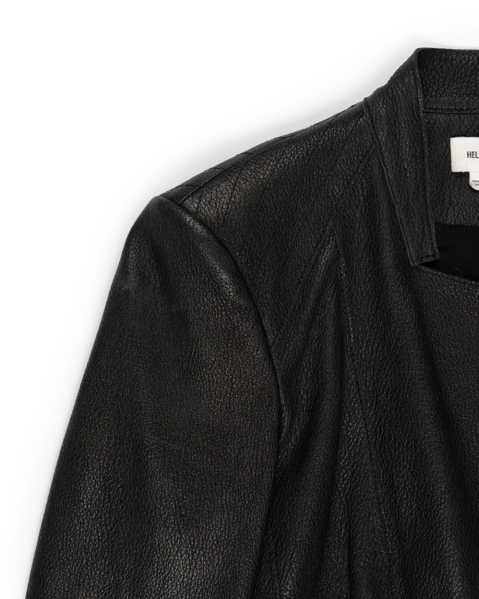 Helmut Lang lamb leather extended shoulder jacket thumbnail