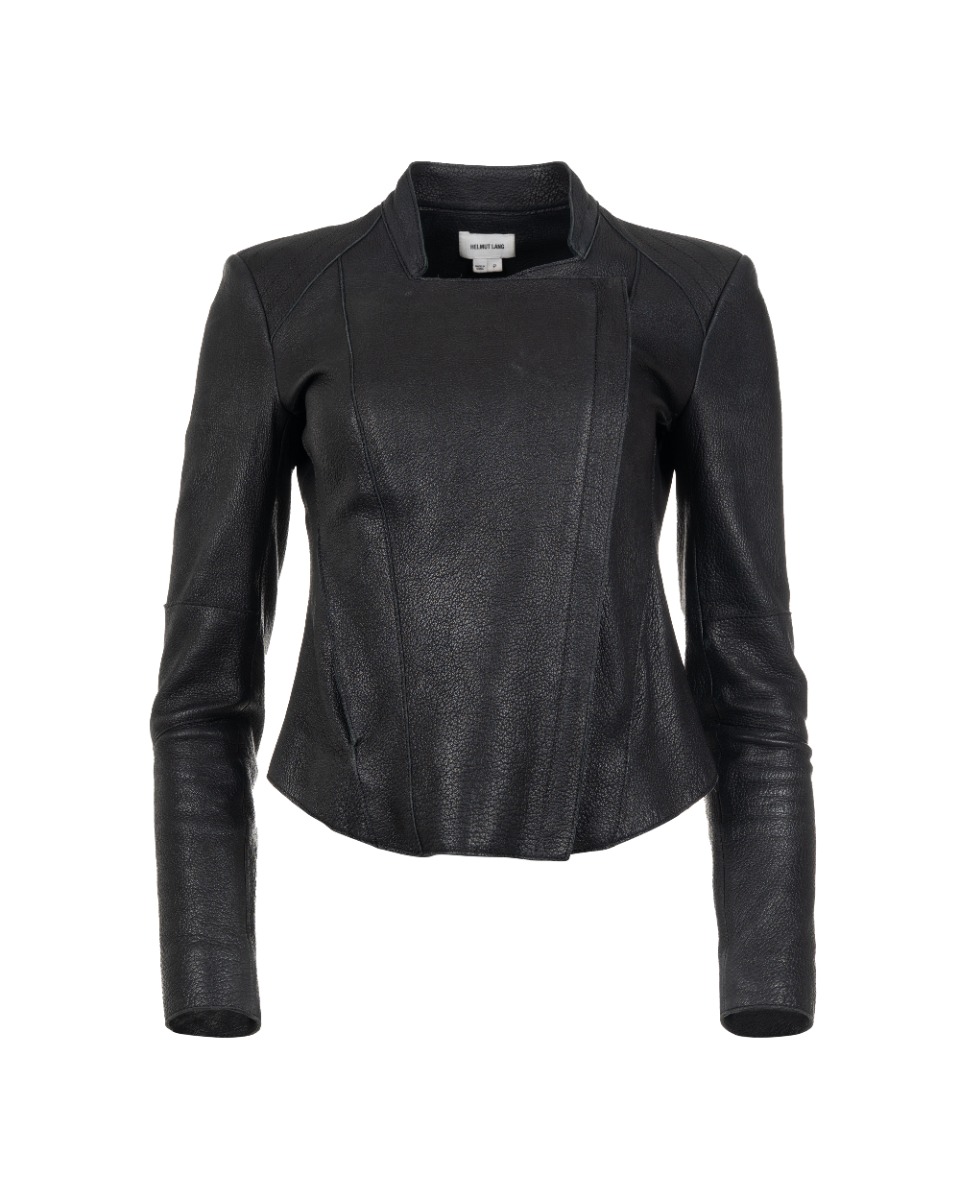 Helmut Lang lamb leather extended shoulder jacket thumbnail