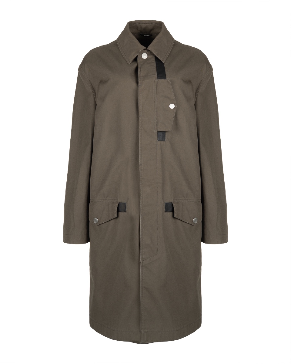 Hermes "Poche a cheval" khaki trench coat thumbnail
