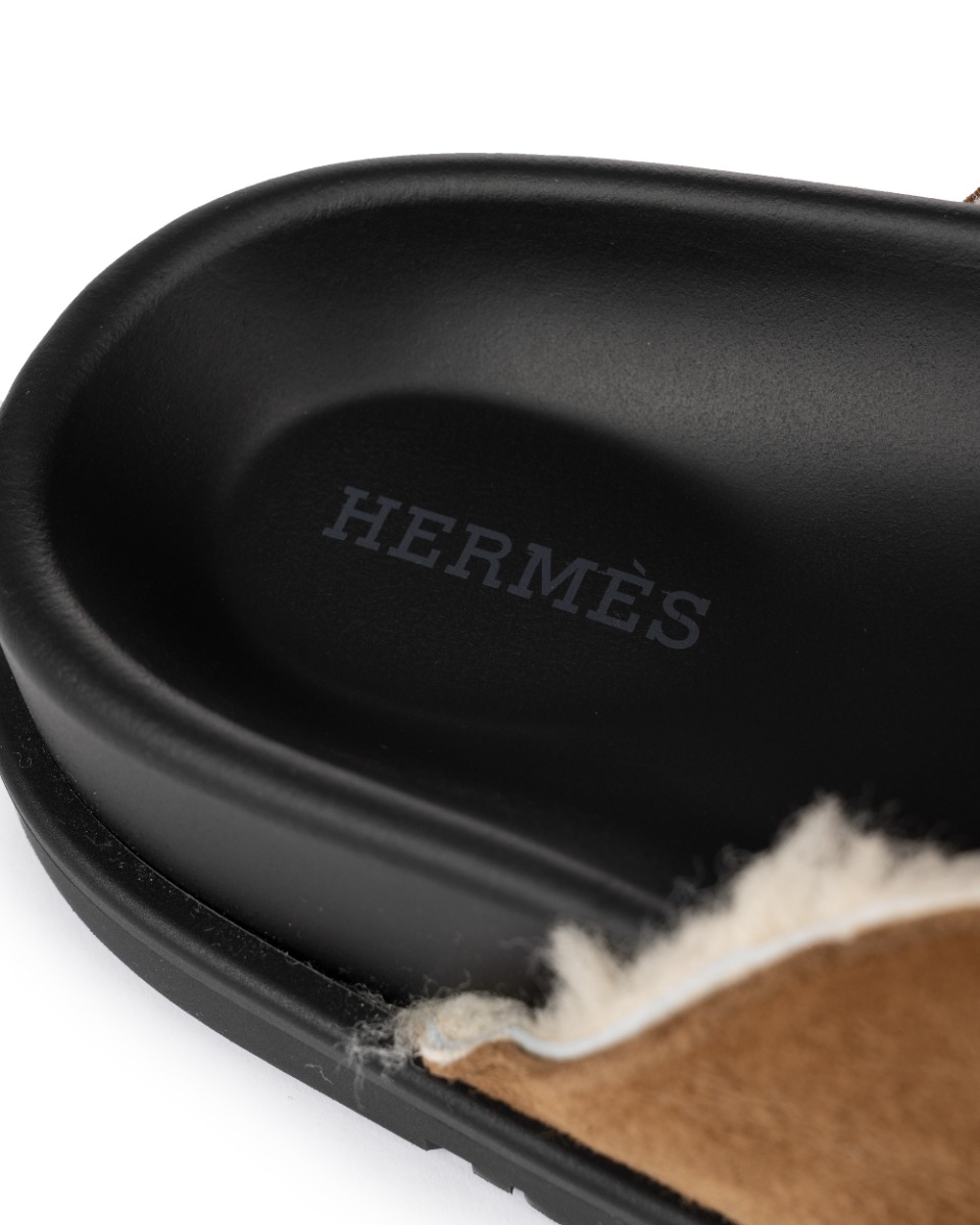 Hermes Go shearling goatskin mules thumbnail