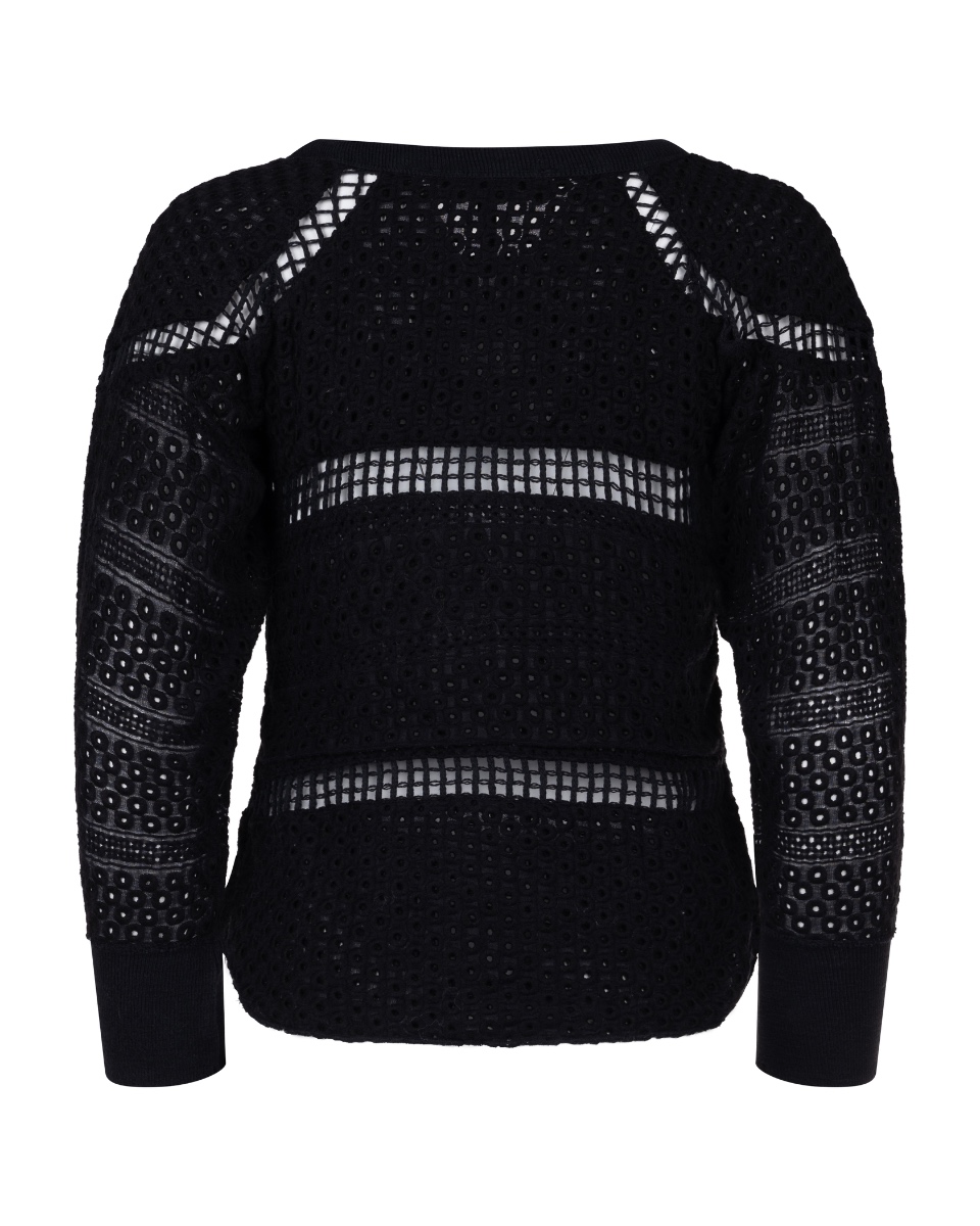 Isabel Marant black crochet raglan sleeves sweater thumbnail