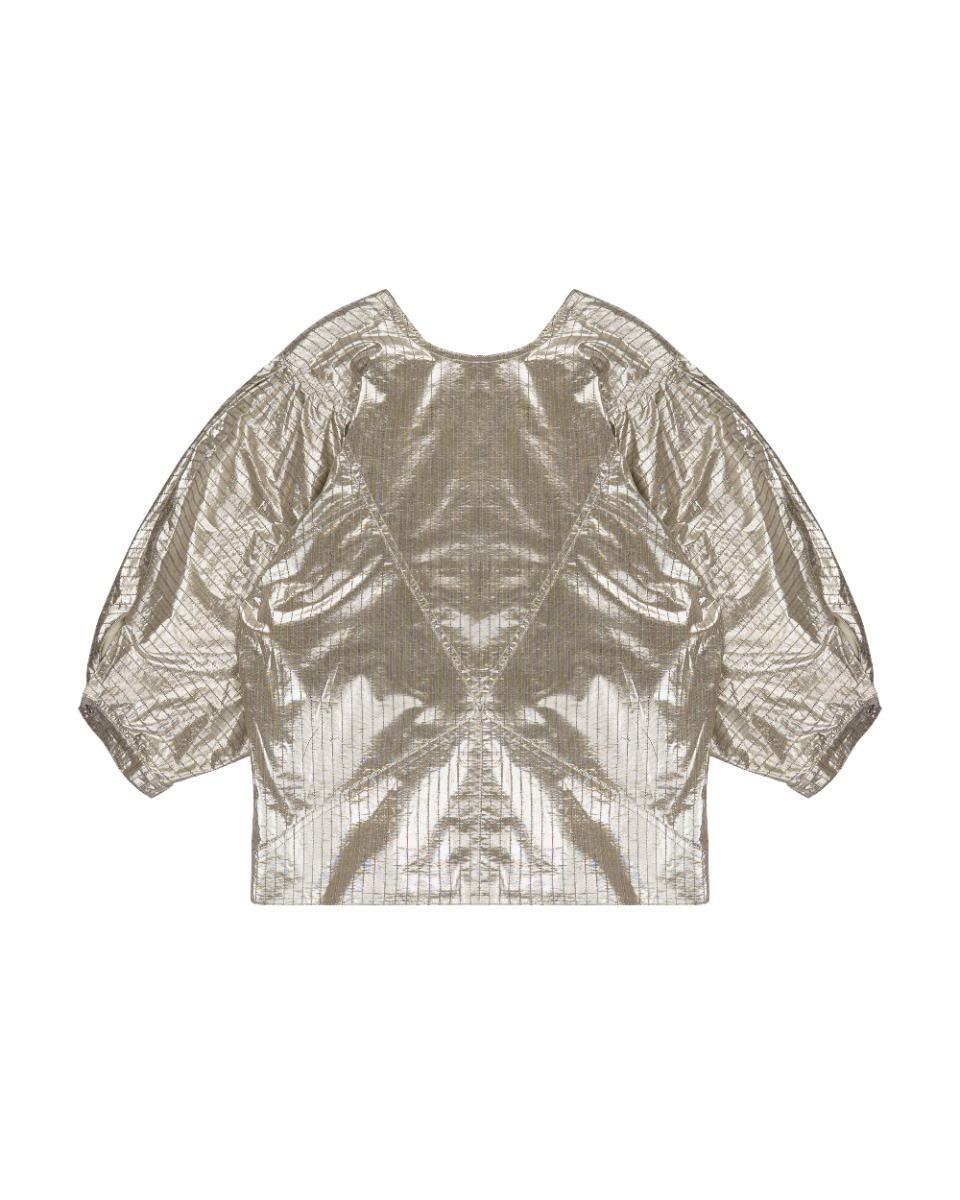 Isabel Marant Rolna metallic silver top thumbnail