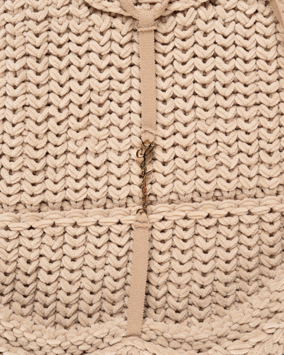 Jacquemus Halter neck knitted beige dress thumbnail