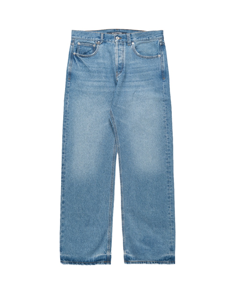 Jacquemus Les Sculptures "Le de-Nîmes" large blue denim pants thumbnail
