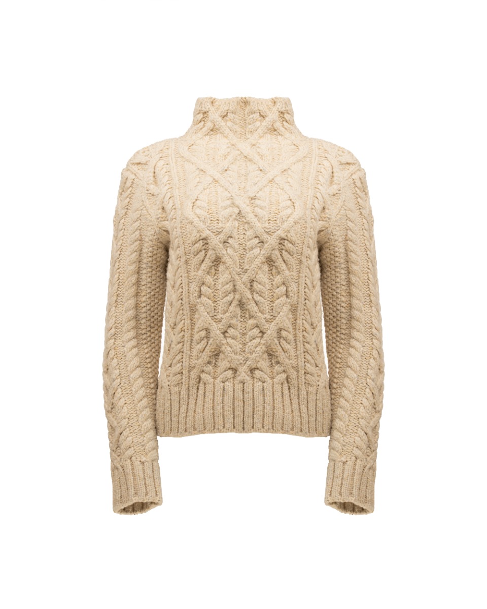 Jil Sander high-neck cable sweater thumbnail
