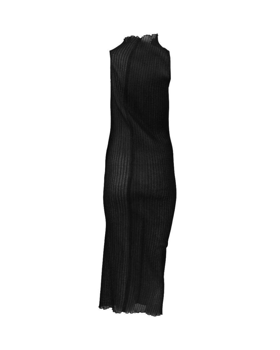 Jil Sander Translucent Plissé-Jersey mock-neck dress thumbnail