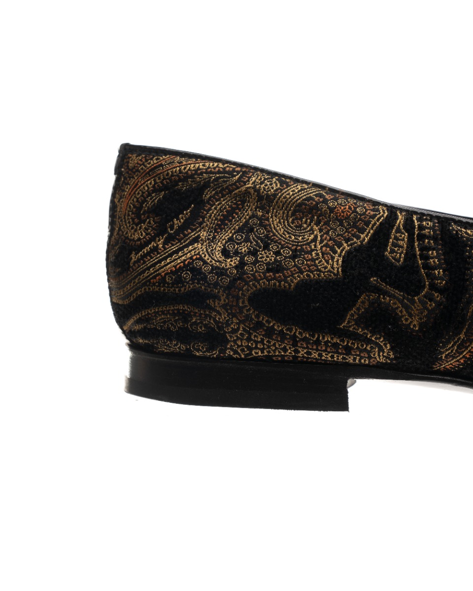 Jimmy Choo gold Paisley slip-on shoes thumbnail