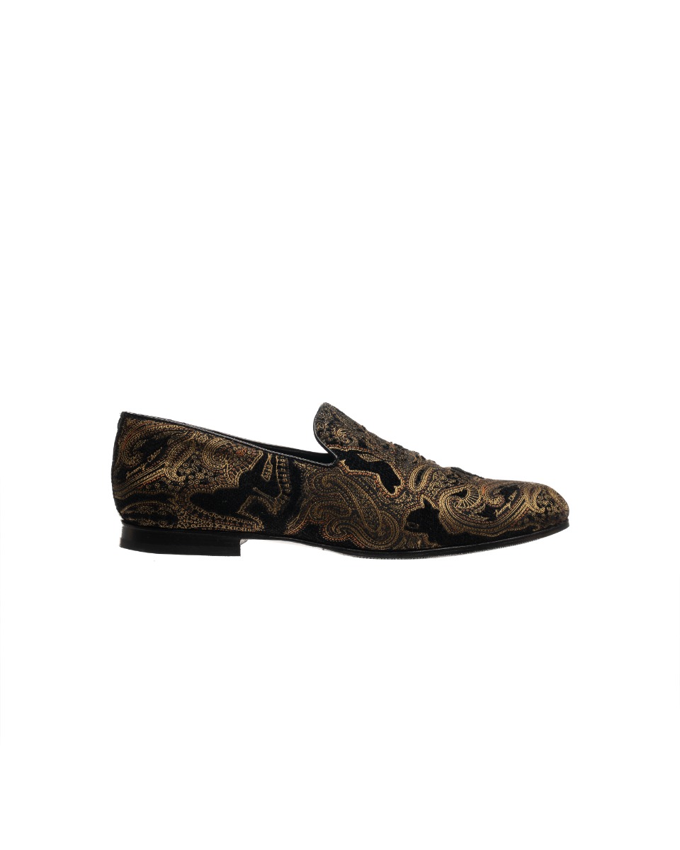 Jimmy Choo gold Paisley slip-on shoes thumbnail