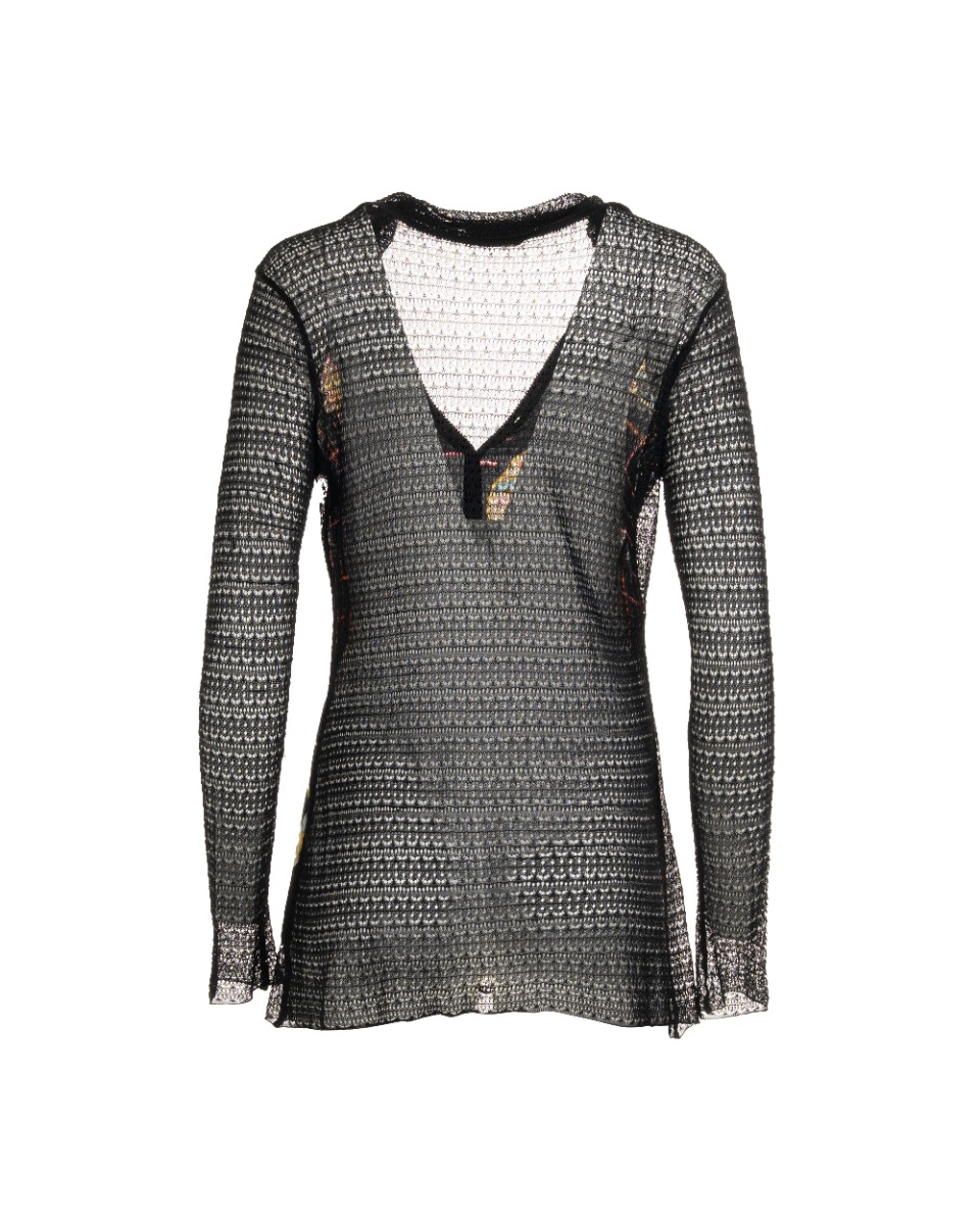 John Galliano Floral Peacock sheer blouse top thumbnail