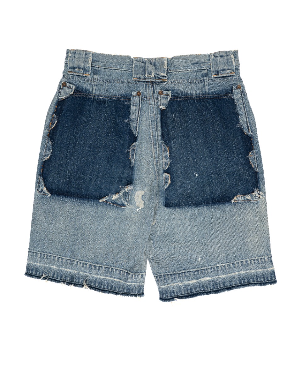 Kapital damaged pockets repaired denim shorts thumbnail