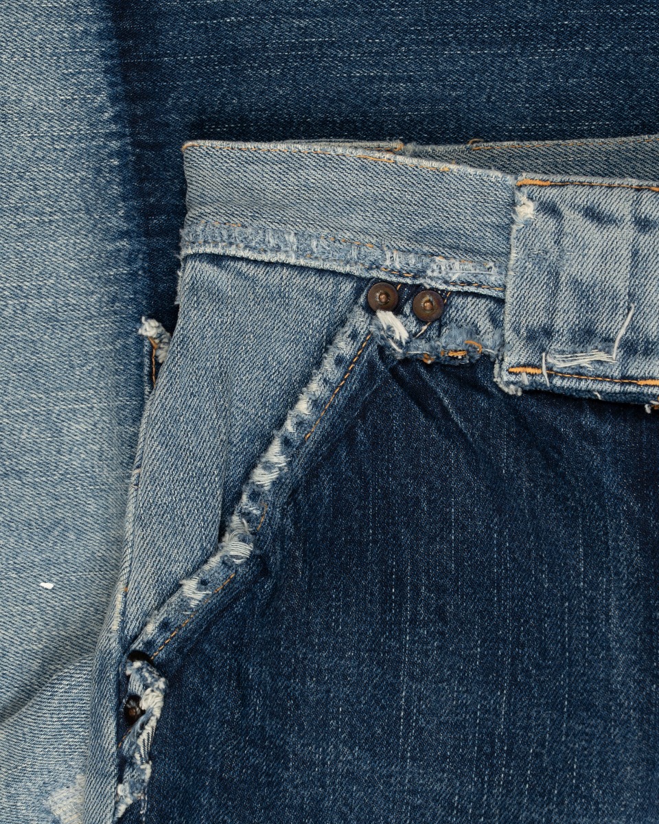 Kapital damaged pockets repaired denim shorts thumbnail