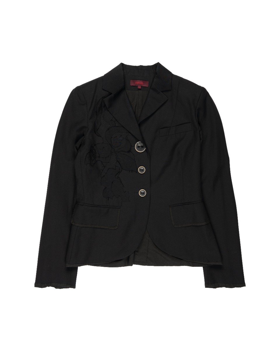 Kenzo floral-appliqué patchwork blazer jacket thumbnail
