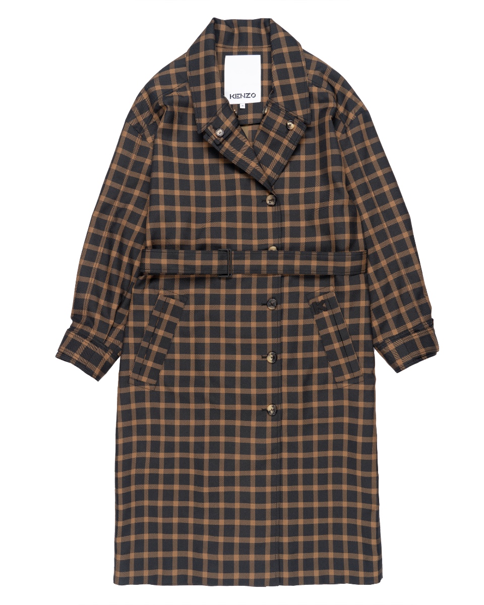 Kenzo Gingham checked belted coat thumbnail