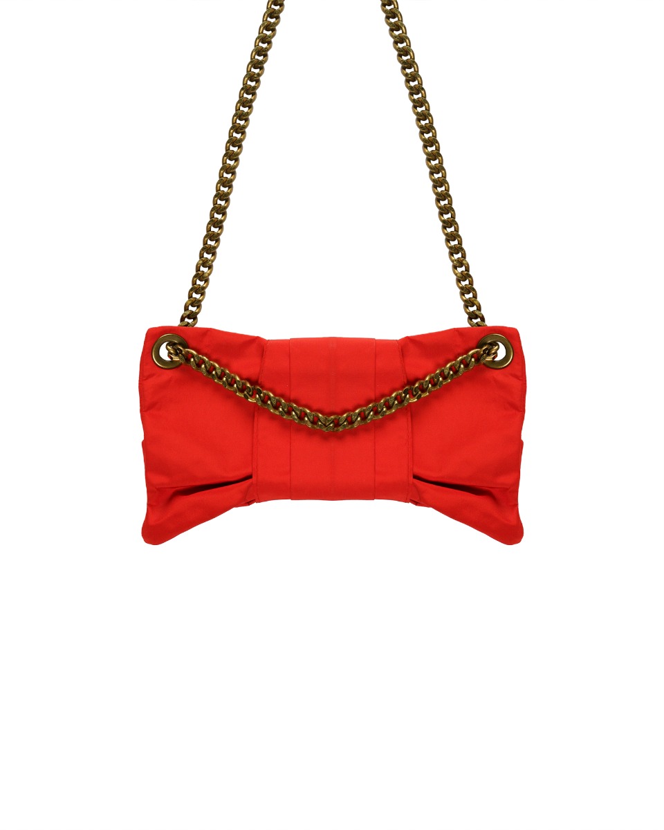 Lanvin Sugar quilted satin chain red shoulder bag thumbnail