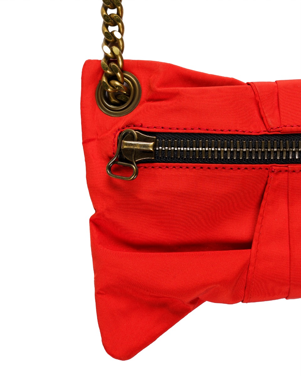 Lanvin Sugar quilted satin chain red shoulder bag thumbnail