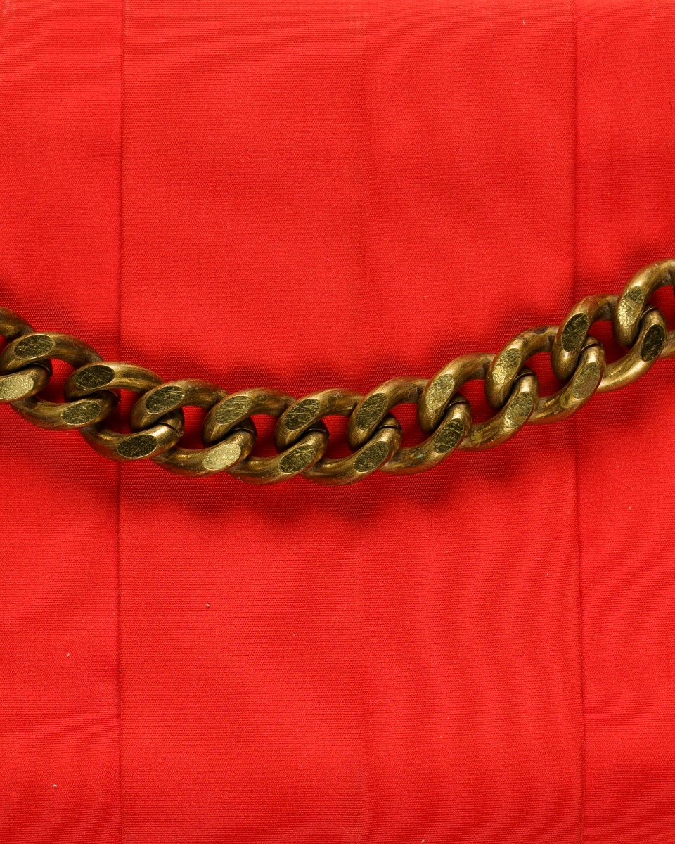 Lanvin Sugar quilted satin chain red shoulder bag thumbnail