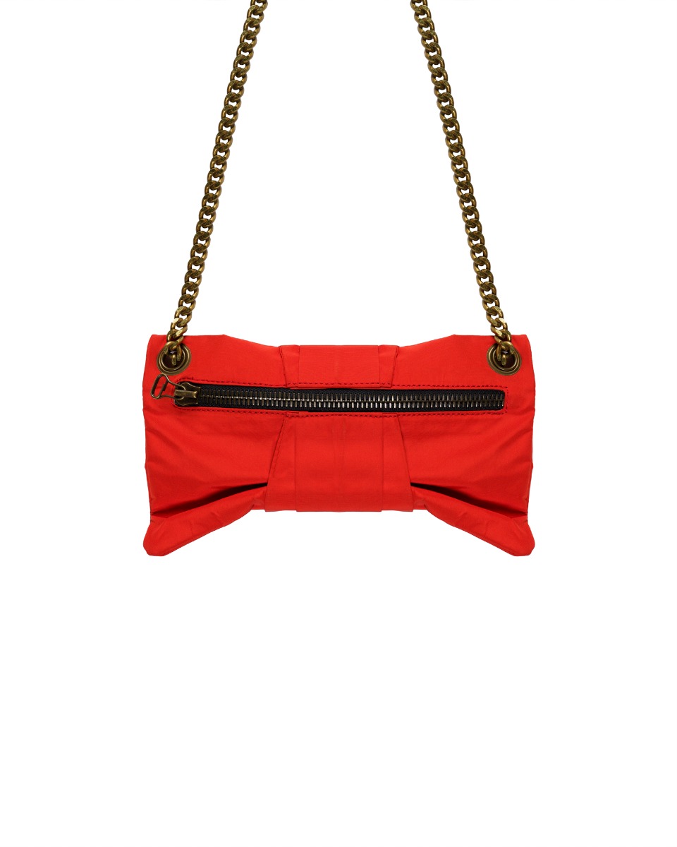 Lanvin Sugar quilted satin chain red shoulder bag thumbnail