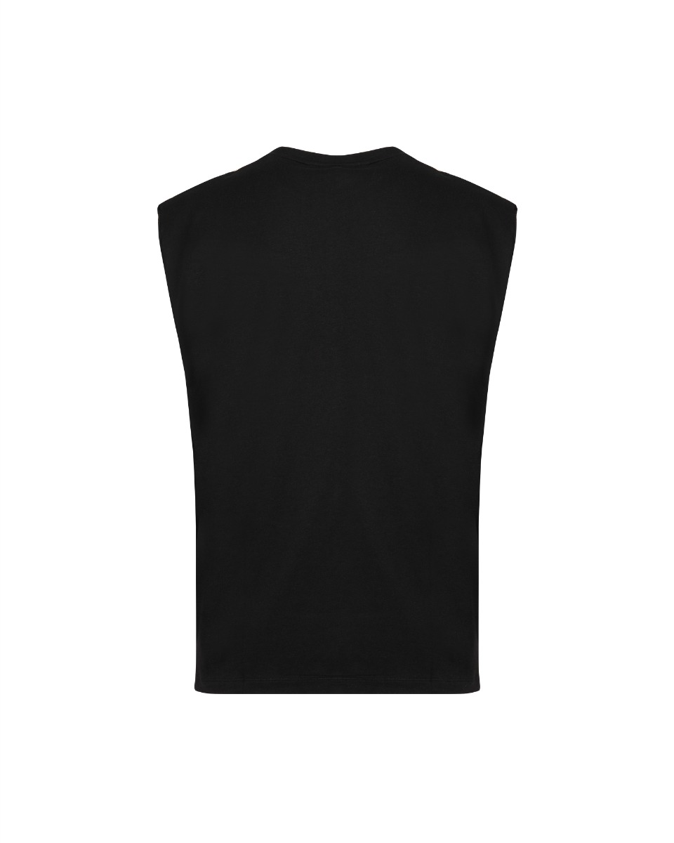 Loewe Paula's Ibiza Palm brown print sleevless black t-shirt thumbnail