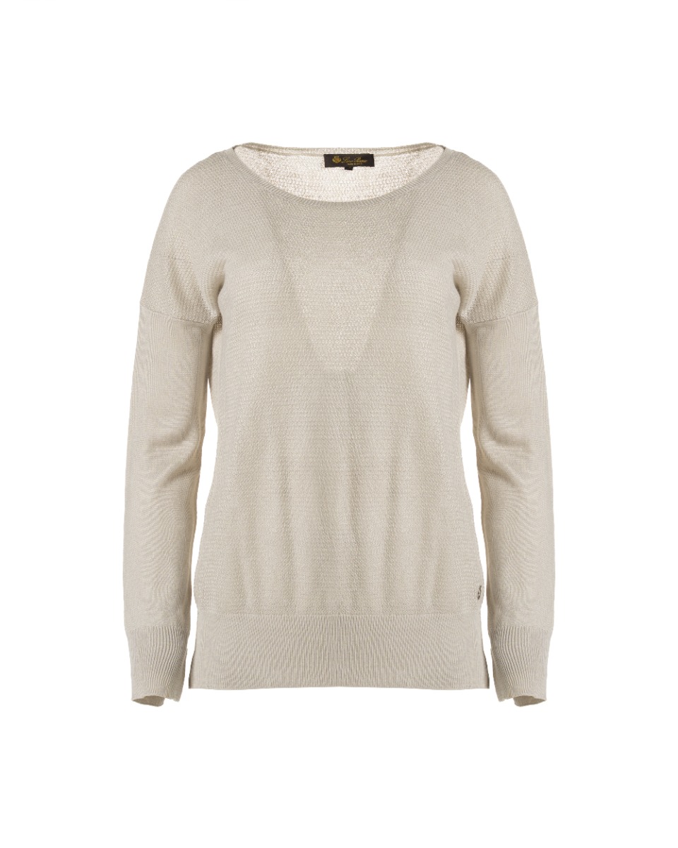 Loro Piana Boat collar silk-blend crewneck sweater thumbnail
