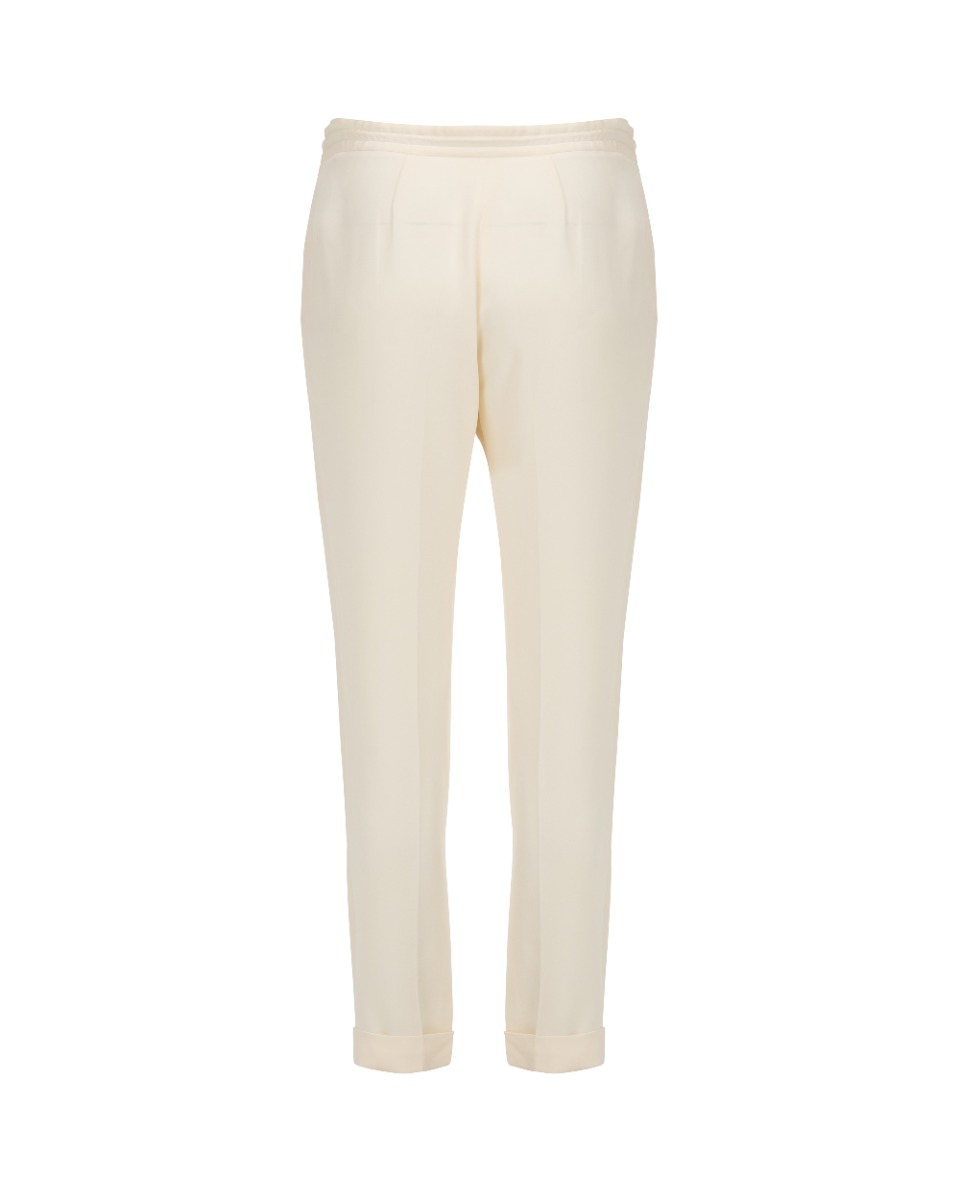 Loro Piana Crepe cream silk drawstring pants thumbnail