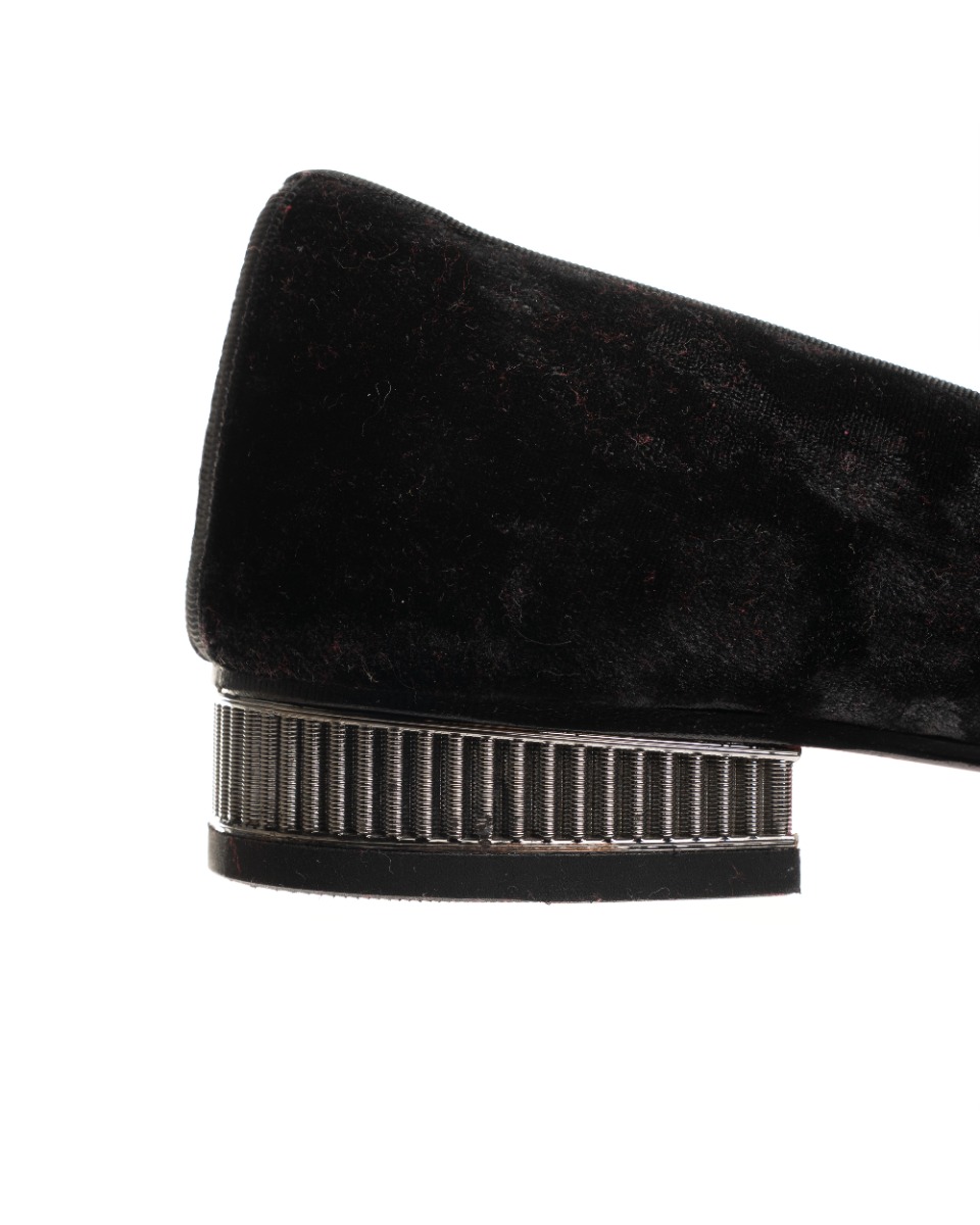 Christian Louboutin Dandyrocks velvet heel-stud slip-on shoes thumbnail