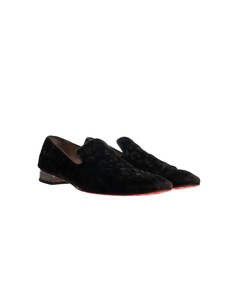 Christian Louboutin Dandyrocks velvet heel-stud slip-on shoes thumbnail