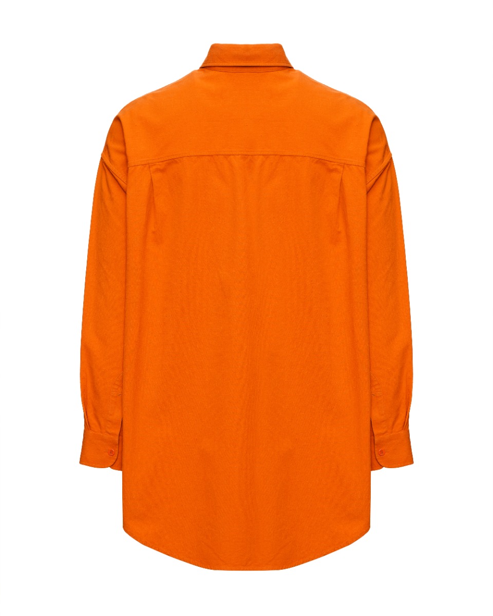 Louis Vuitton heavy cotton oversized orange button-up shirt thumbnail