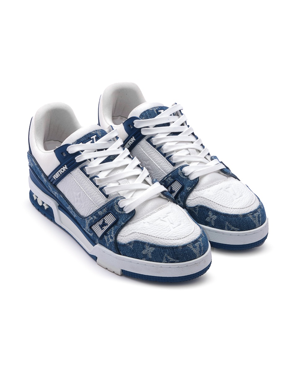 Louis Vuitton LV Trainer monogram denim sneakers thumbnail