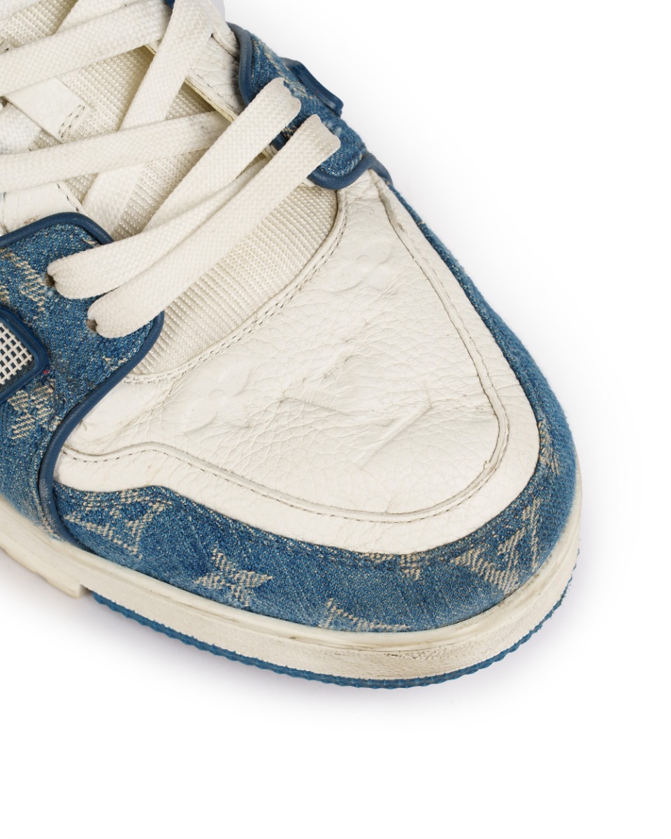 Louis Vuitton LV Trainer monogram denim sneakers thumbnail