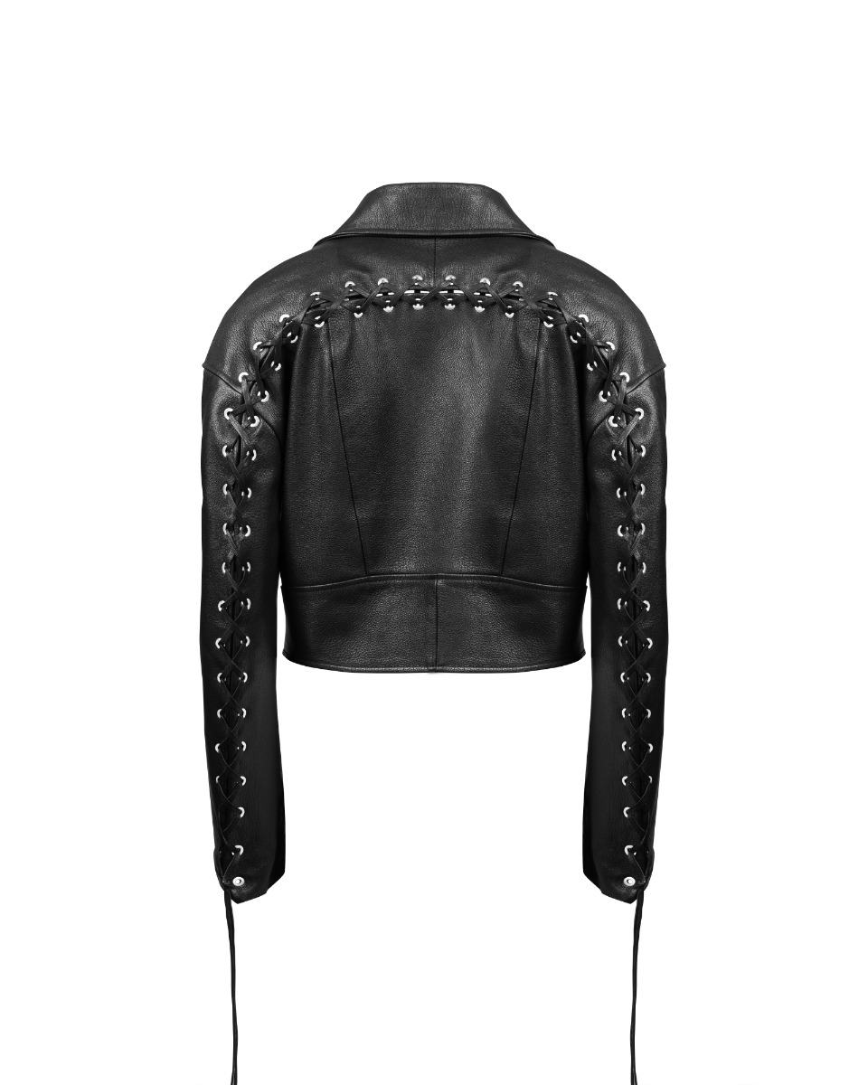 Magda Butrym cropped biker jacket thumbnail