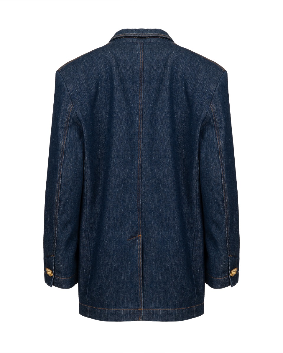 Magda Butrym oversized denim blazer jacket thumbnail