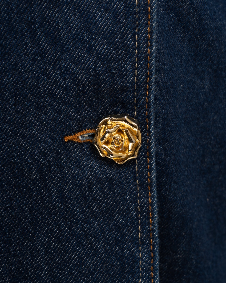 Magda Butrym oversized denim blazer jacket thumbnail