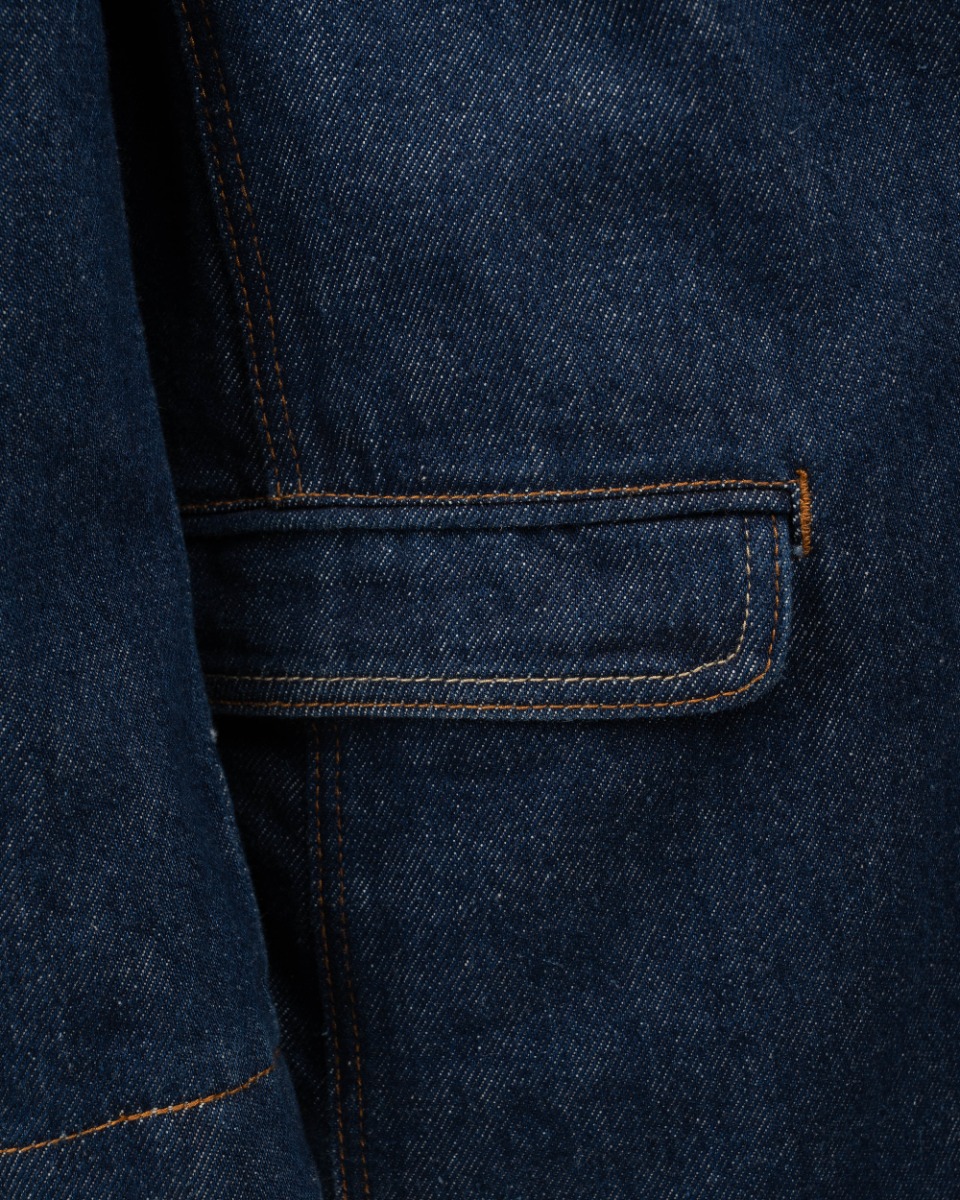 Magda Butrym oversized denim blazer jacket thumbnail