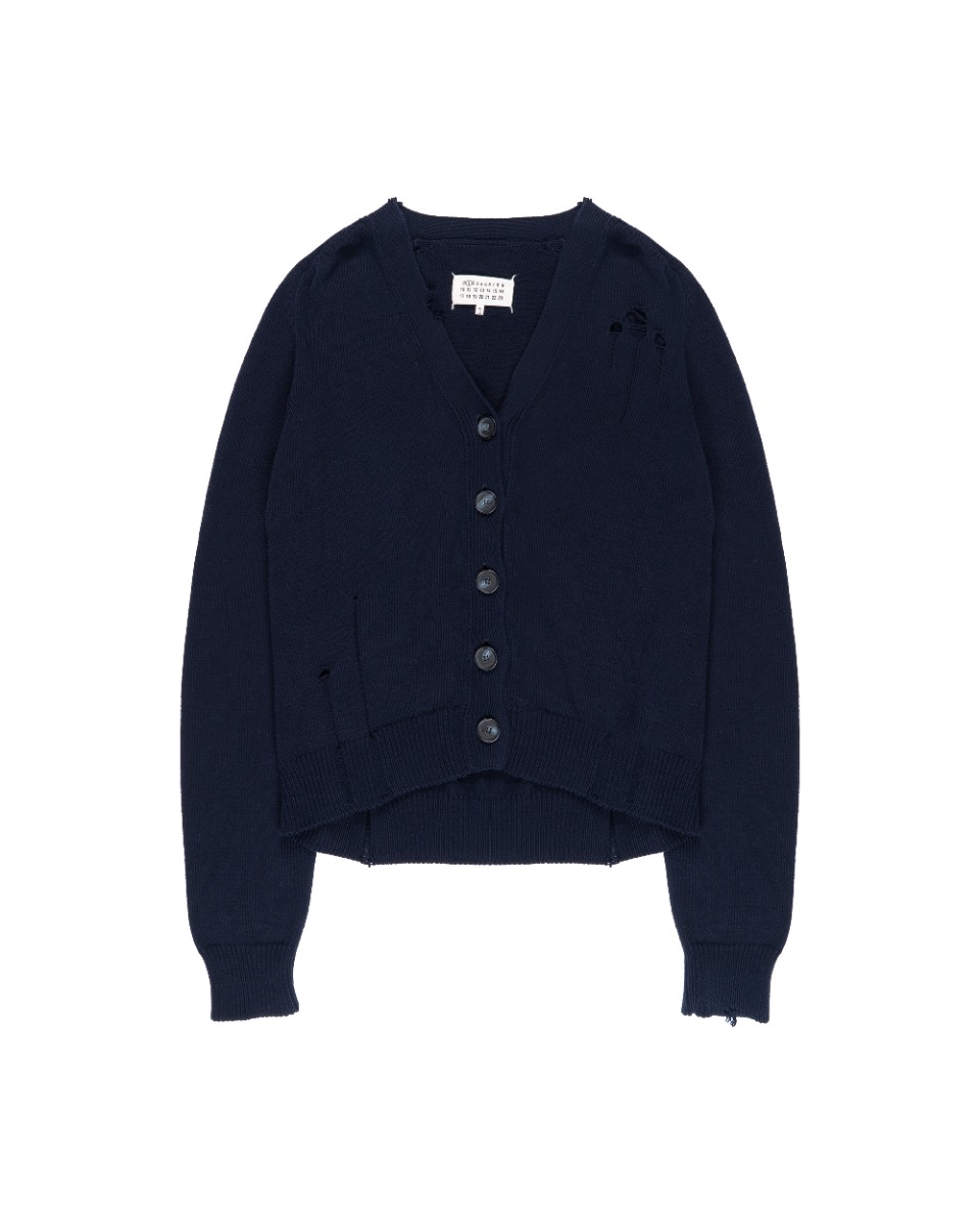 Maison Margiela 1 Décontracté dark navy cardigan sweater thumbnail