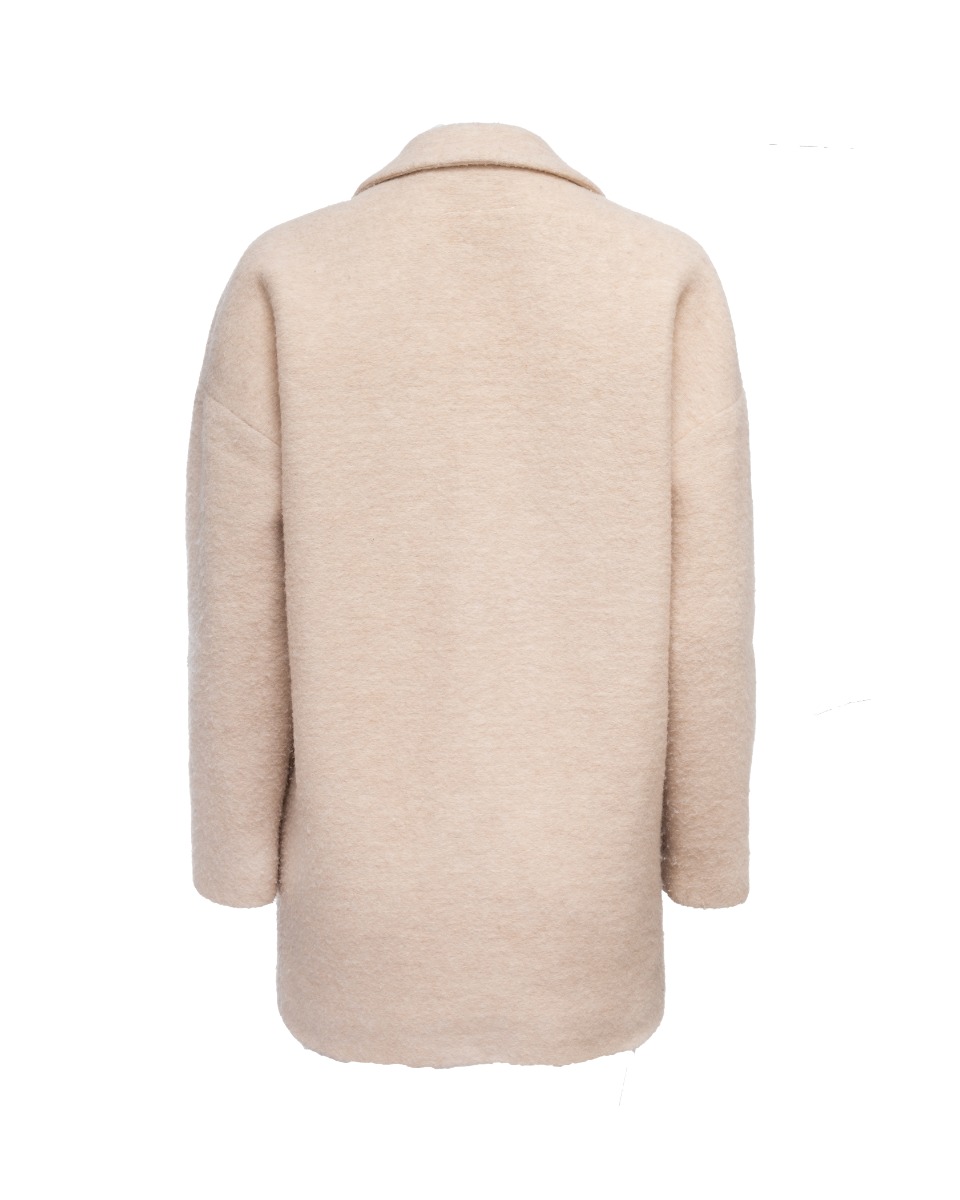 Maison Margiela MM6 beige wool blend coat thumbnail