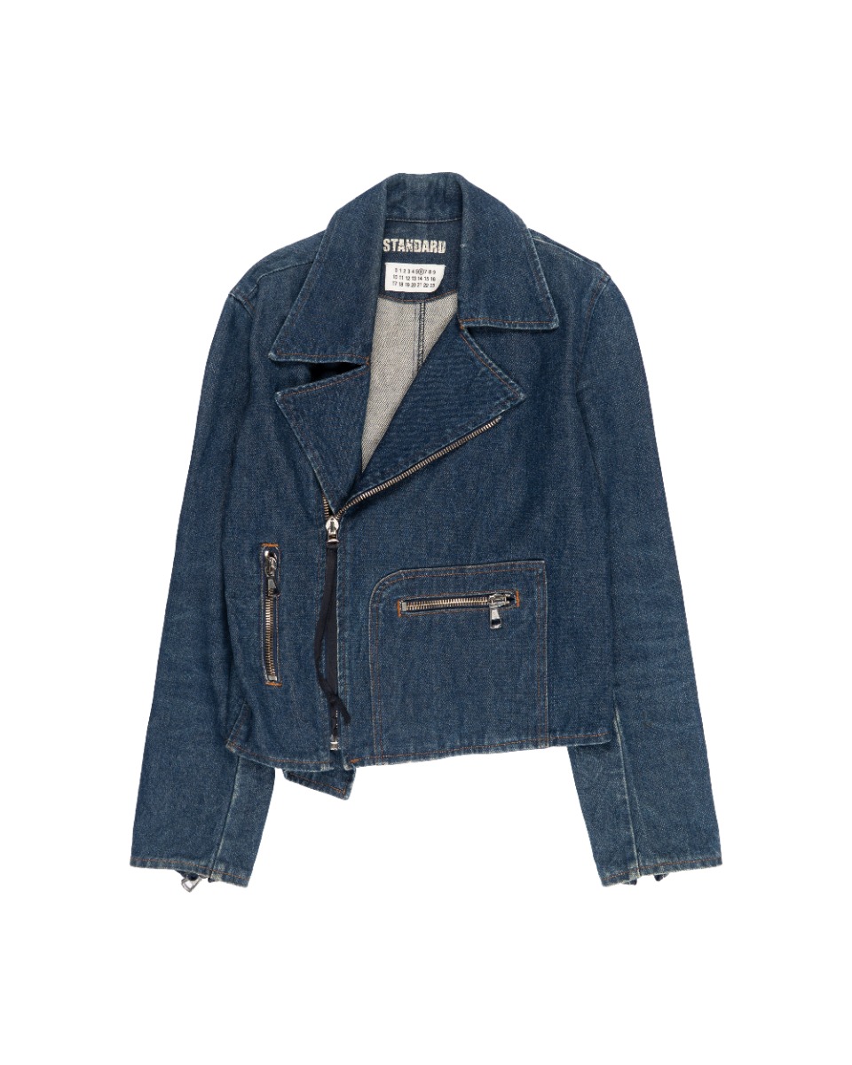 Maison Margiela MM6 denim biker jacket thumbnail