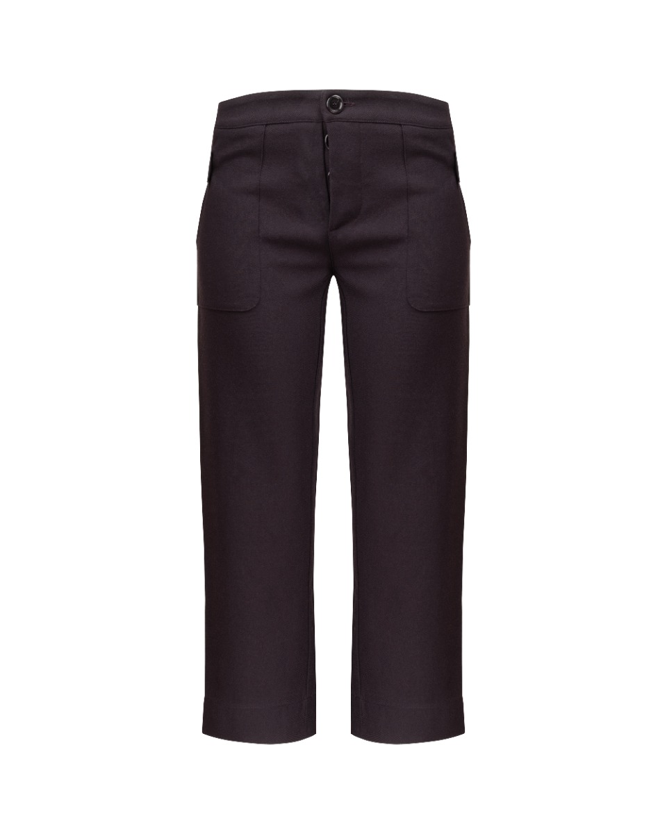 Marni Aubergine laine cropped pants thumbnail