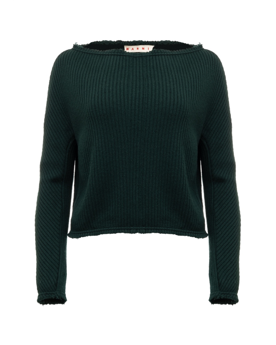 Marni green backless cropped sweater thumbnail