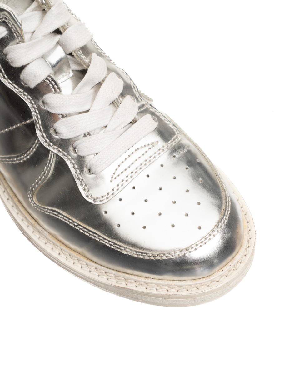 Maison Mihara Yasuhiro Wayne metallic silver derby sneakers thumbnail